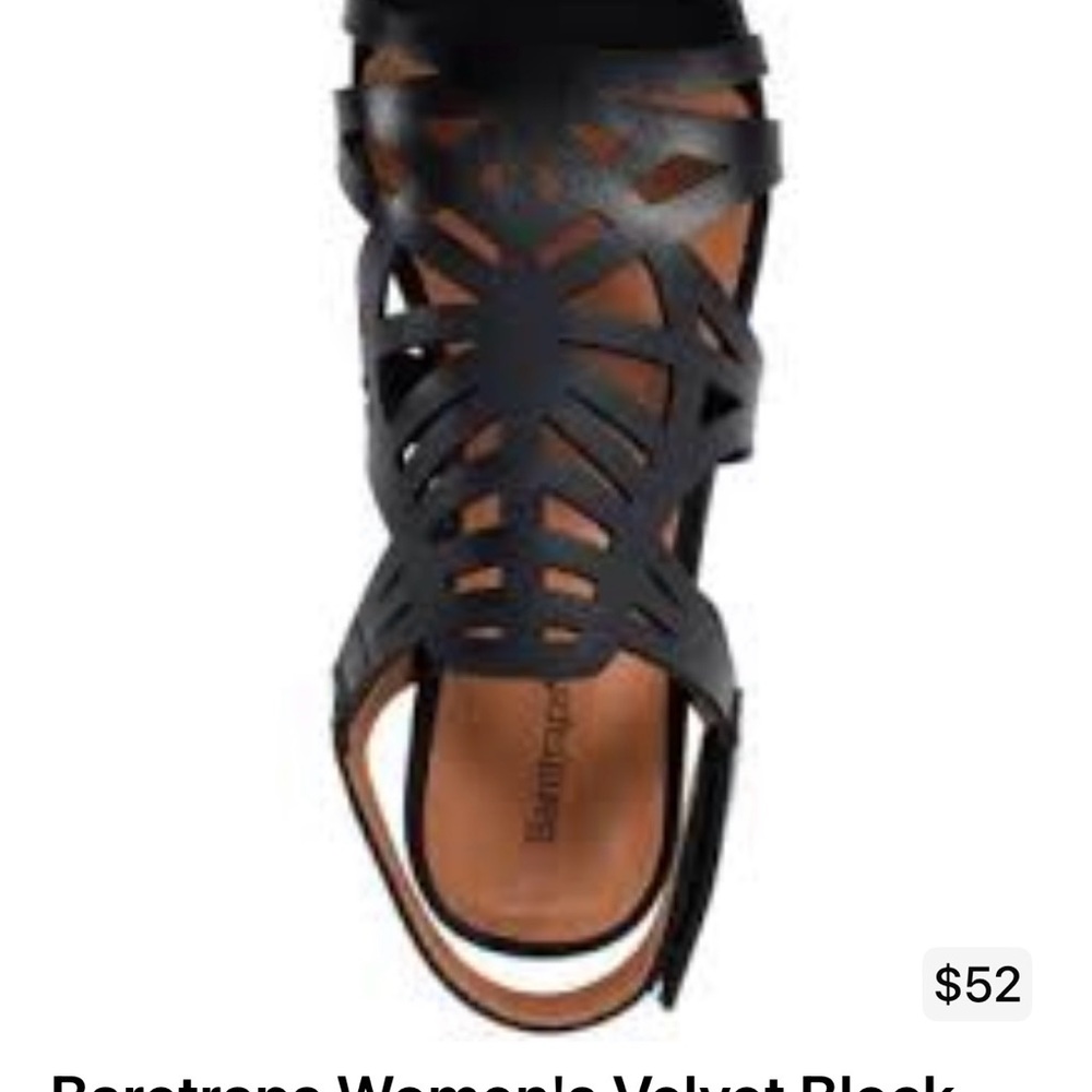 BareTraps Black Laser-Cut Strappy Women's Sandal - Picture 3 of 7